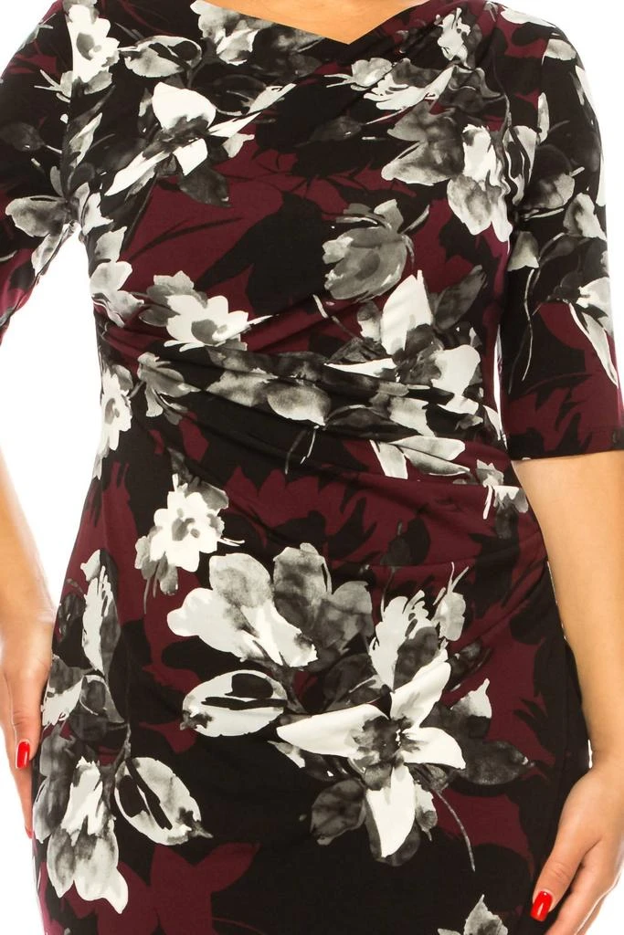 Connected Apparel Connected Apparel - Draped Bodice Floral Dress 3