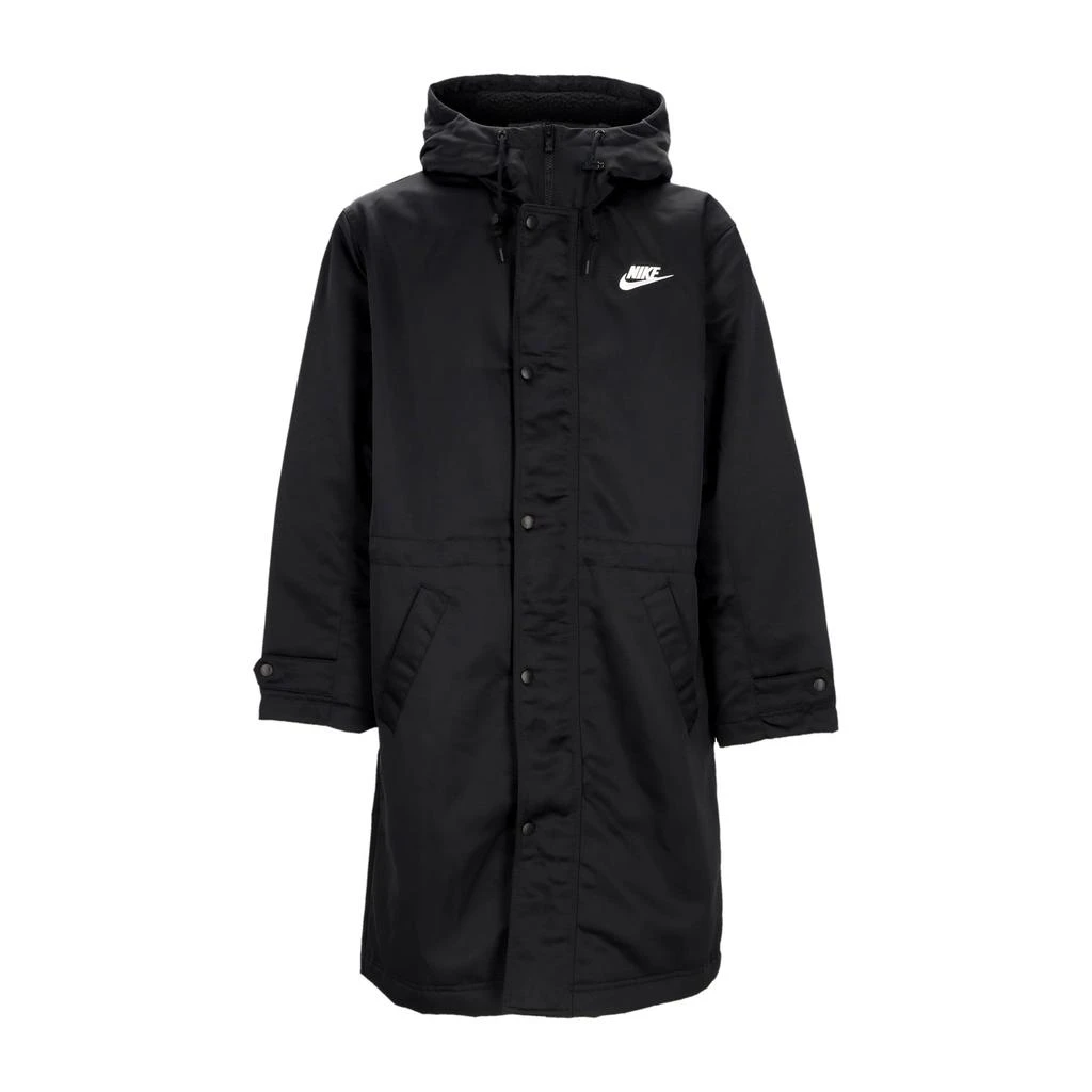 NIKE Club Stadium Parka Men's Long Jacket Black/white 1
