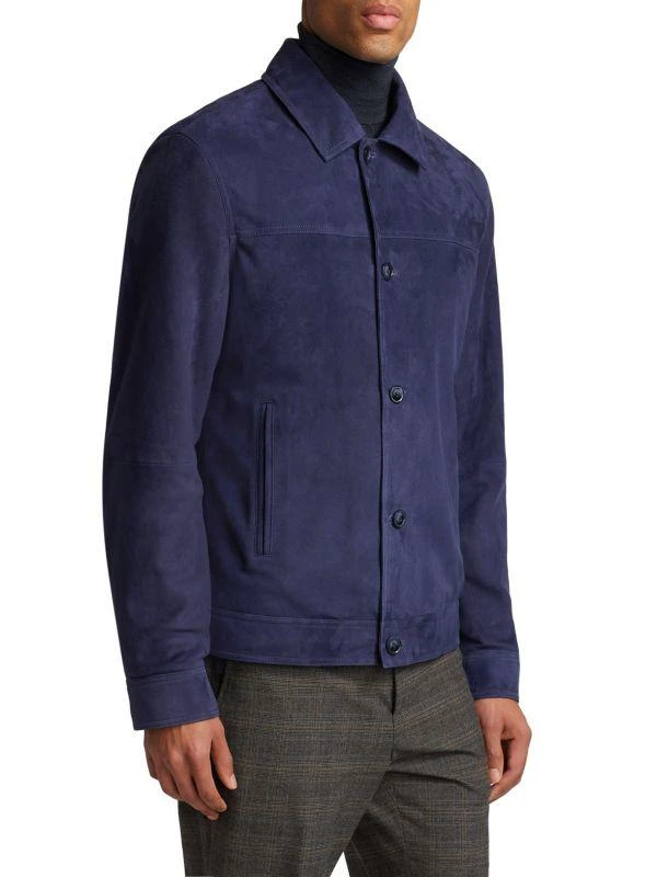 Saks Fifth Avenue COLLECTION Suede Trucker Jacket 3
