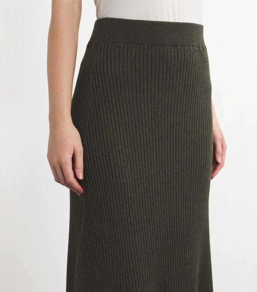 Johnstons of Elgin Cashmere Ribbed A-Line Midi Skirt 6