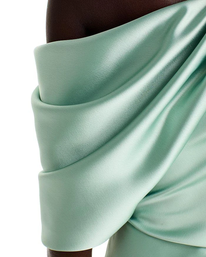 Amsale Draped Satin One Shoulder Dress 6