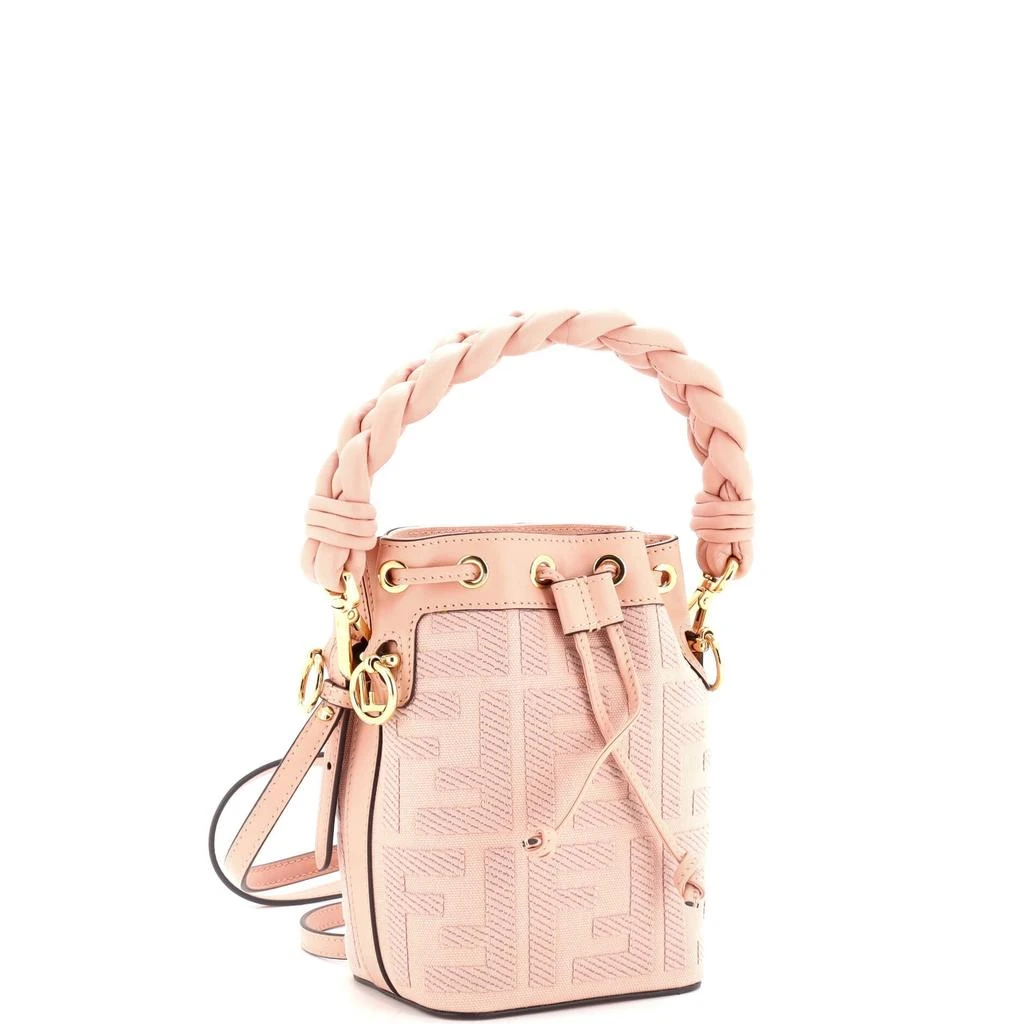 Fendi Woven Handle Mon Tresor Bucket Bag Zucca Embroidered Canvas Mini 2
