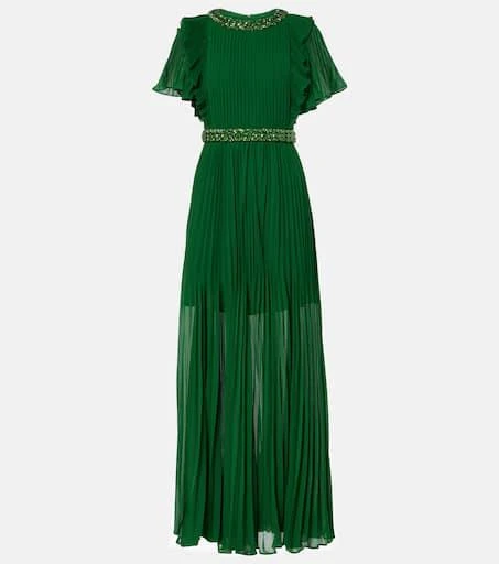 Self Portrait Crystal-embellished ruffled gown 1