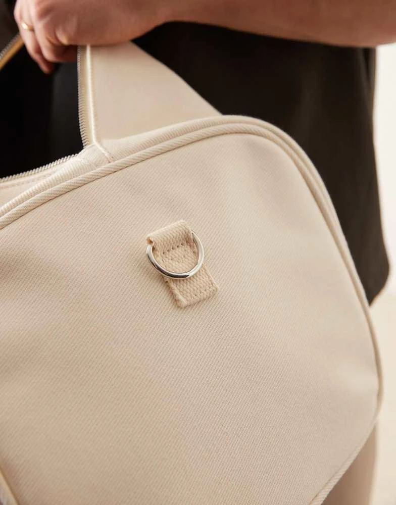 ASOS ASOS DESIGN canvas weekend duffel bag in ecru 3