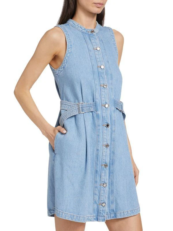 Derek Lam Camille Side Buckle Cotton-Blend Minidress 3