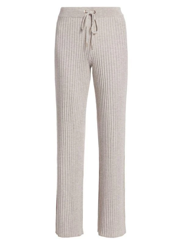 Stellae Dux Wide Rib-Knit Drawstring Pants 6