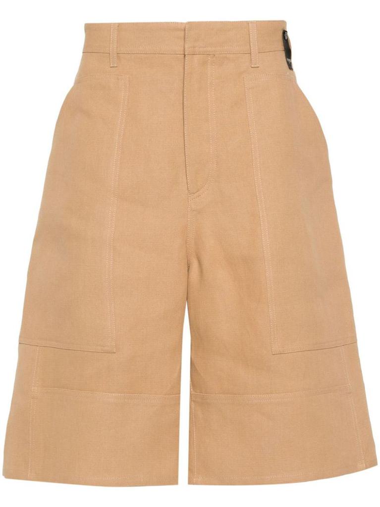 Shop CERULEAN BLUE LINEN BLEND BERMUDA SHORTS on Sale at