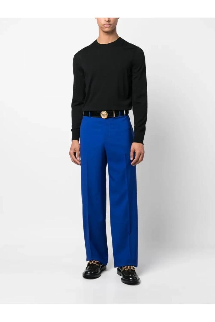 undefined Silk Blend Wool Trousers Blue 3