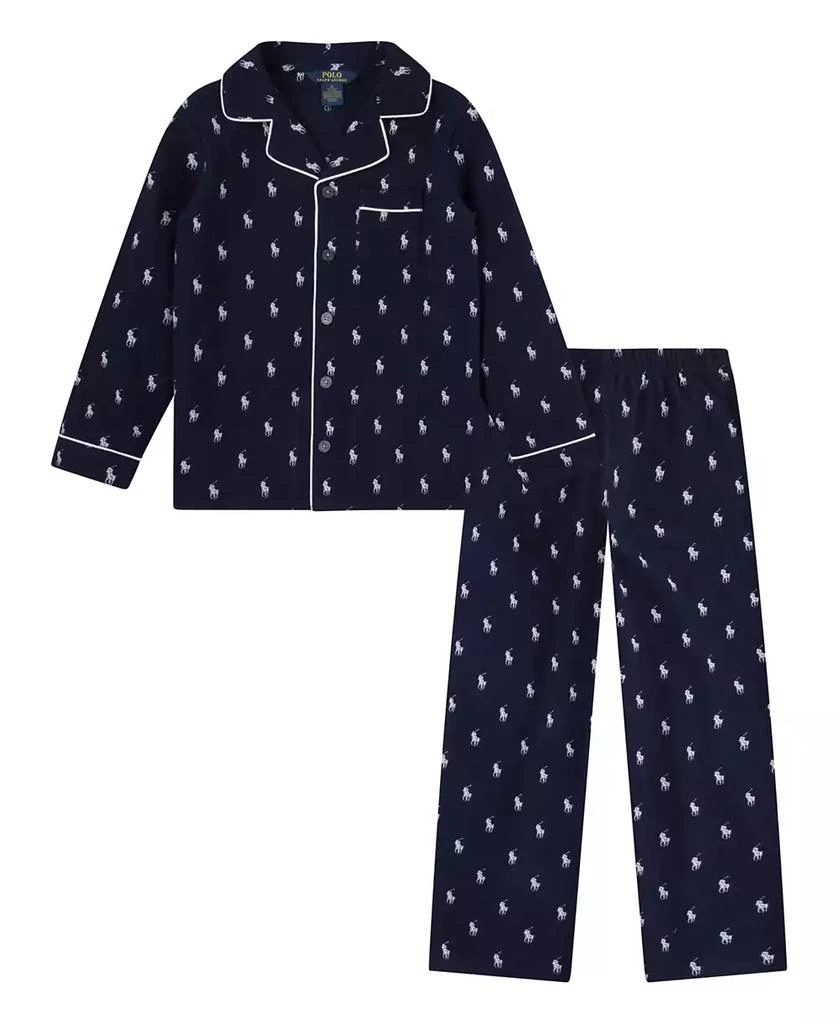 Ralph Lauren Boys 4-7 2-Piece Woven Long-Sleeve Top and Pant Pajama Set