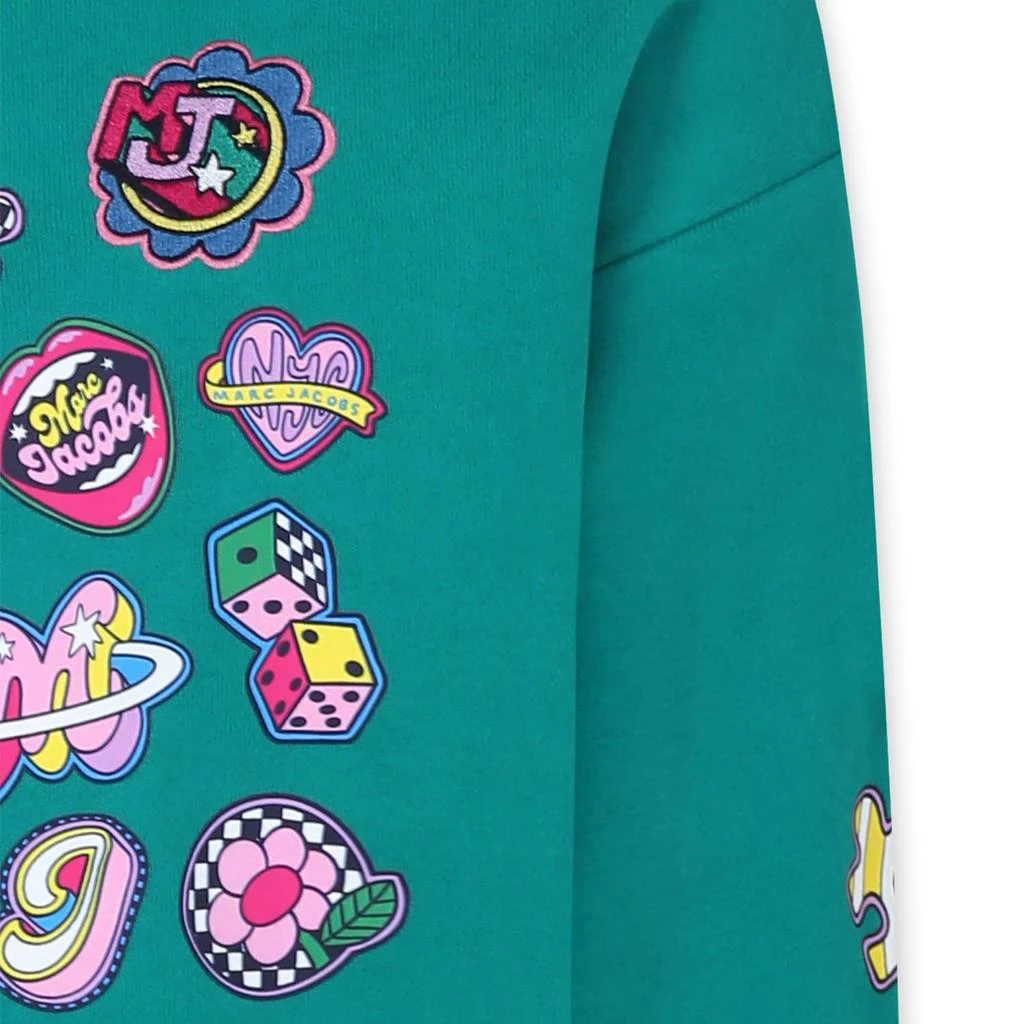 Marc Jacobs Green Sweatshirt For Girl With Embroidery 3