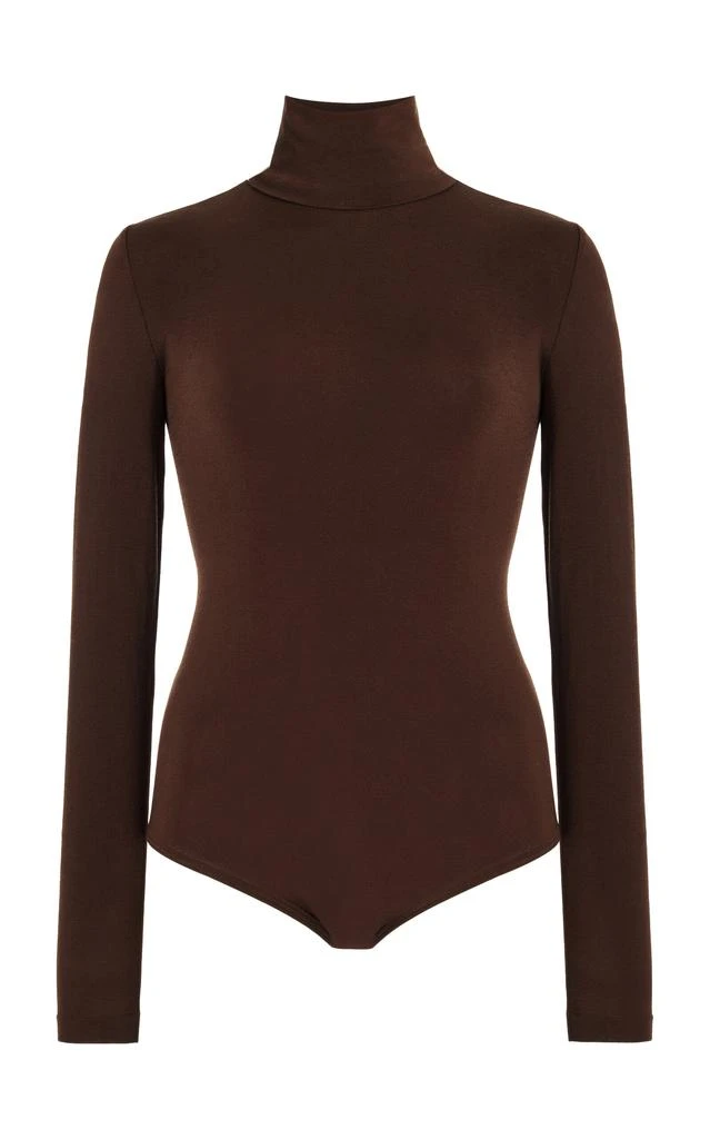 Wolford Wolford - Colorado Turtleneck Jersey Thong Bodysuit - Brown - L - Moda Operandi 1