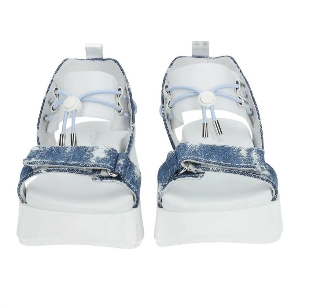 NeroGiardini Women's T Strap Jean Sandal In Denim 3