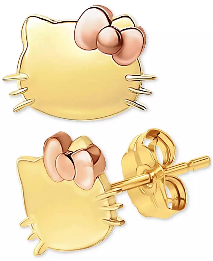 Macy's Hello Kitty Stud Earrings 10K Yellow & Rose Gold 1