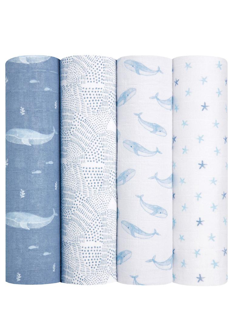 ADEN + ANAIS Set Of 4 Organic Cotton Muslin Swaddles