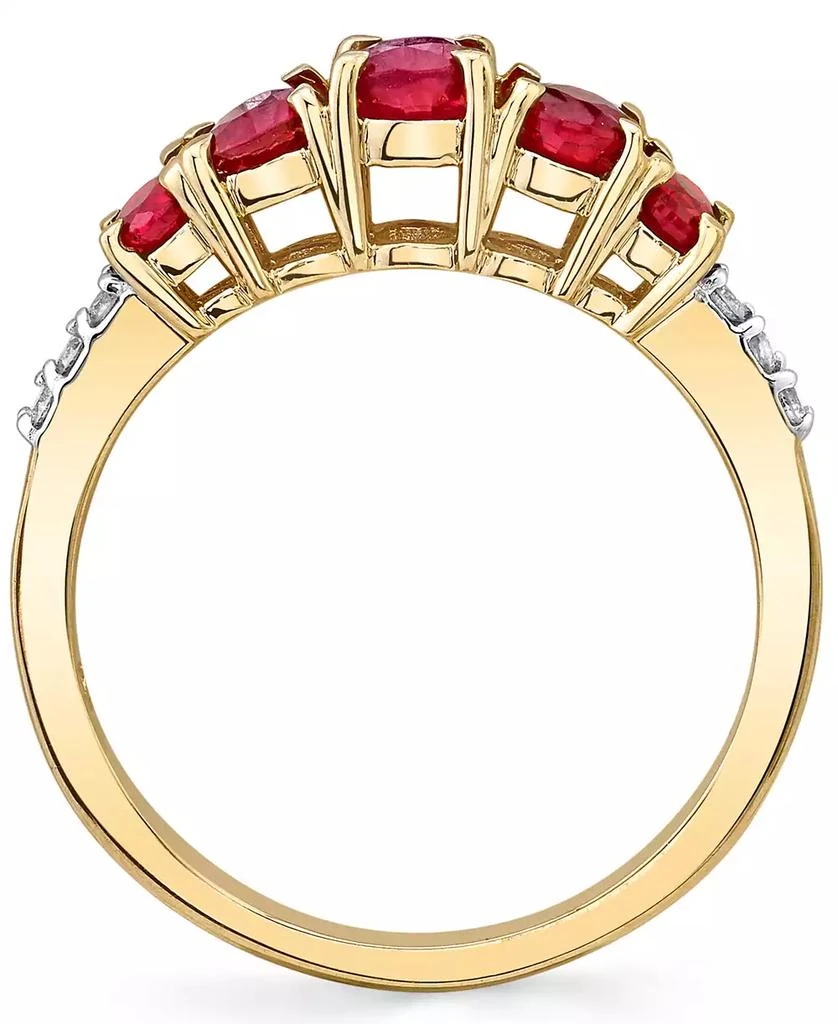 Macy's Ruby (1 ct. t.w.) & Diamond (1/20 ct. t.w.) Graduated Ring in 14k Gold 3
