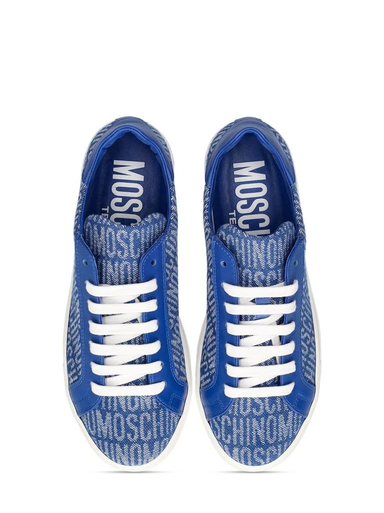 Moschino Leather 
Denim Lace-up Sneakers 1