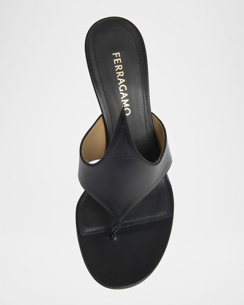 美品✨Salvatore Ferragamo Leather sandals Salvatore Ferragamo Virgil Leather Slide Sandals for Women