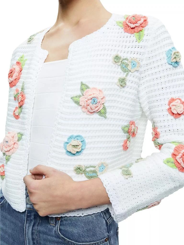 Alice + Olivia Anderson Floral Appliqué Cardi 6