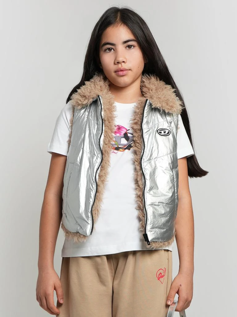 Diesel Diesel Girls Metallic Gilet in Silver 1