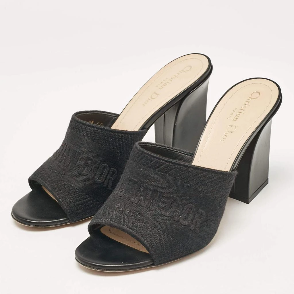 Dior Dior Black Canvas Dway Slide Sandals Size 40 2