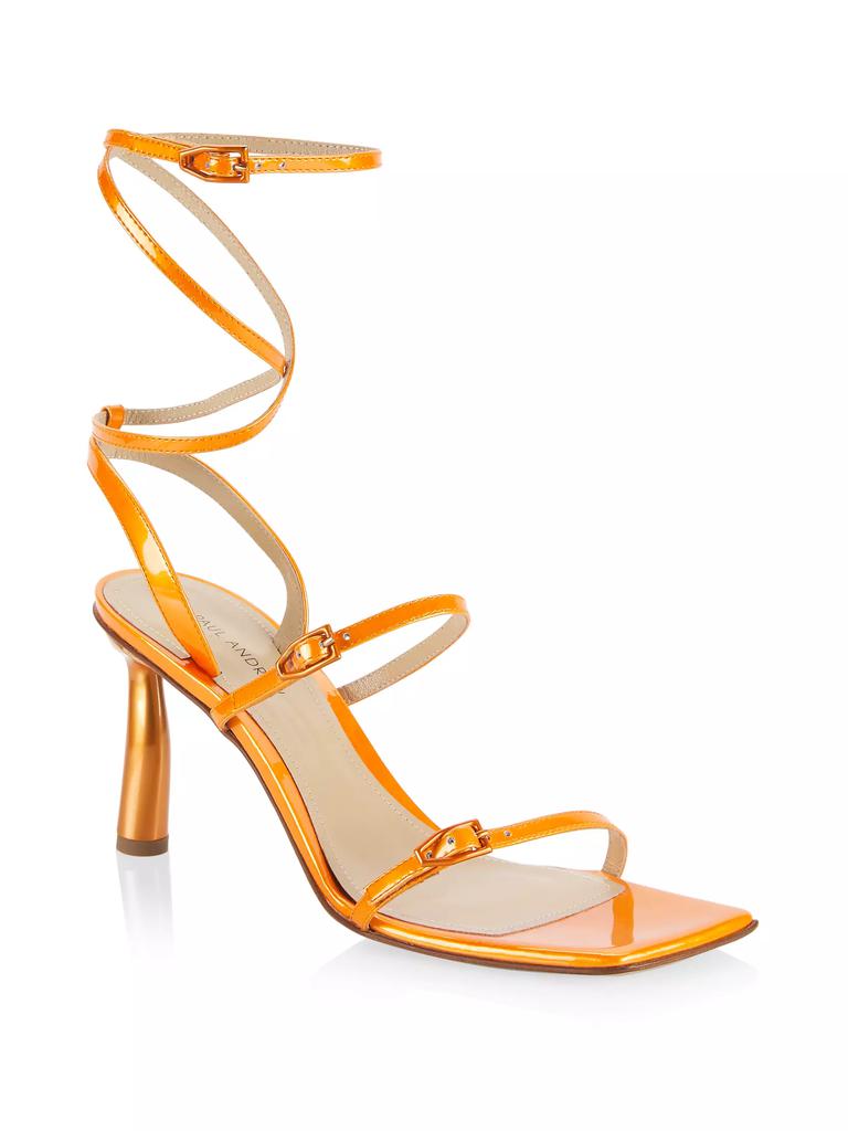 Paul Andrew 75 Strappy Open-Toe Leather Sandals