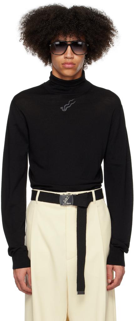 LU'U DAN SSENSE Exclusive Black Embroidered Turtleneck
