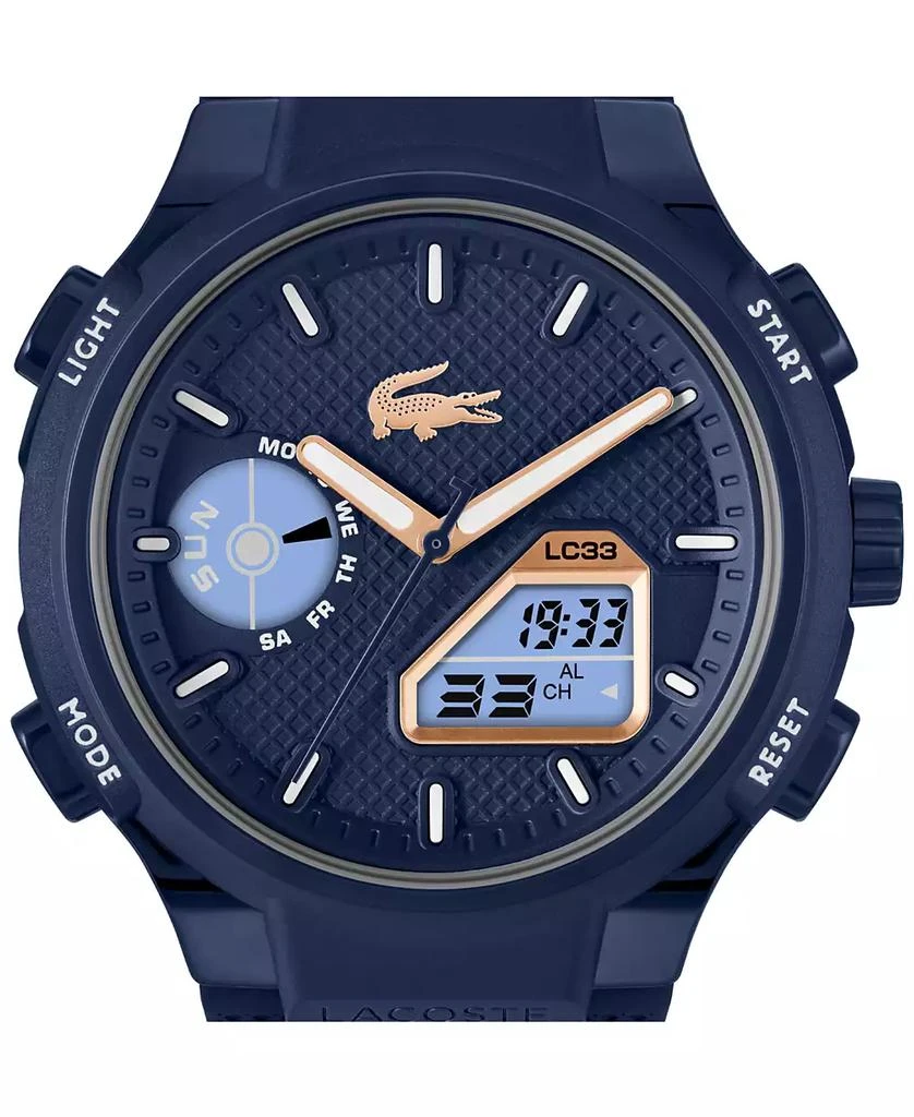 Lacoste Men's LC33 Midnight Navy Silicone Strap Watch, 44.8mm 5