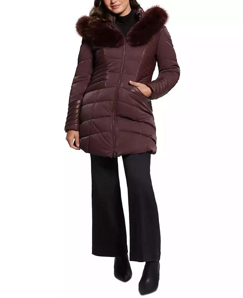 GUESS Women's Oxana Hooded Puffer Jacket 4