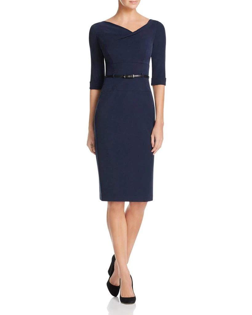 Black Halo Belted Sheath Dress 1