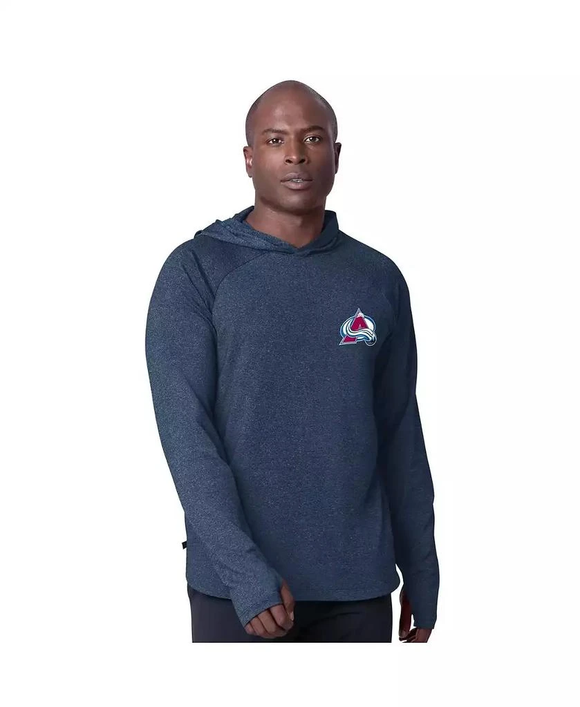 MSX by Michael Strahan Men's Navy Colorado Avalanche Fast Track Raglan Long Sleeve Hoodie T-Shirt