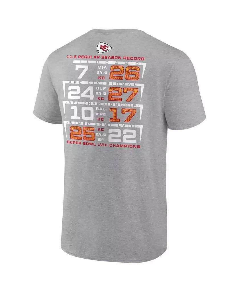 Fanatics Men's Heather Charcoal Kansas City Chiefs Super Bowl LVIII Champions Counting Points Score T-shirt 3
