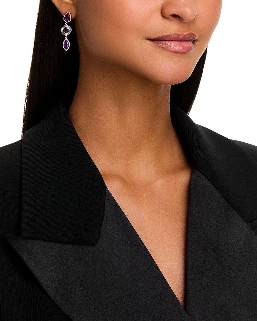 Bloomingdale
s Fine Collection Mixed Cut Multicolor Amethyst 
Diamond Drop Earrings in 14K Rose Gold 2