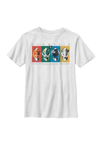 Harry Potter Potter Boys 4 7  Hogwarts House Symbols Graphic T Shirt