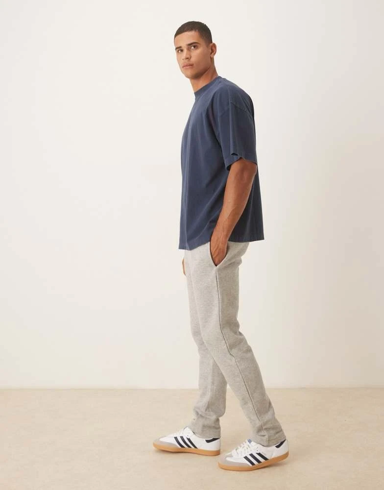 Brave Soul Brave Soul Straight leg open hem joggers in grey 3