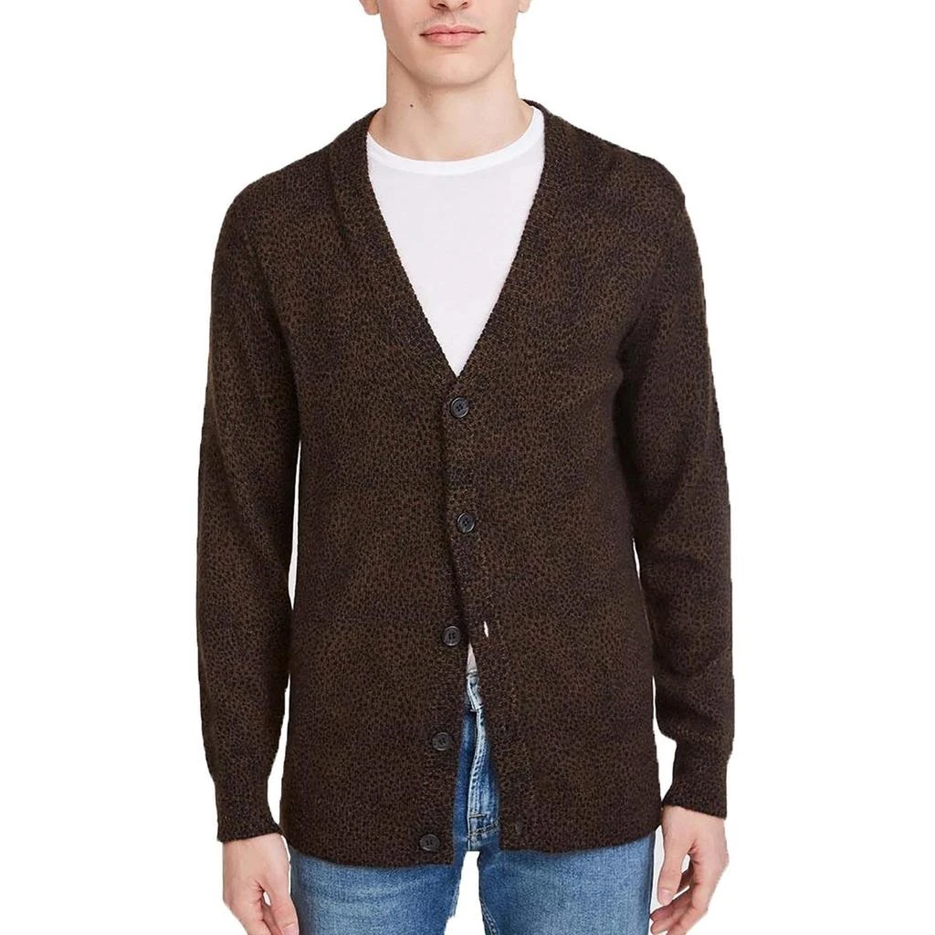 7 For All Mankind Mens Animal Print Wool Cardigan Sweater 1