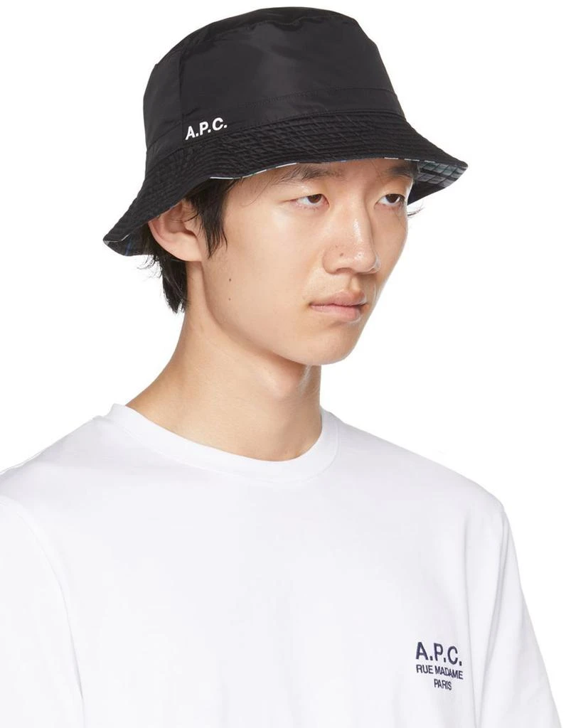 A.P.C. Gray & Black Reversible Mark Bucket Hat 4