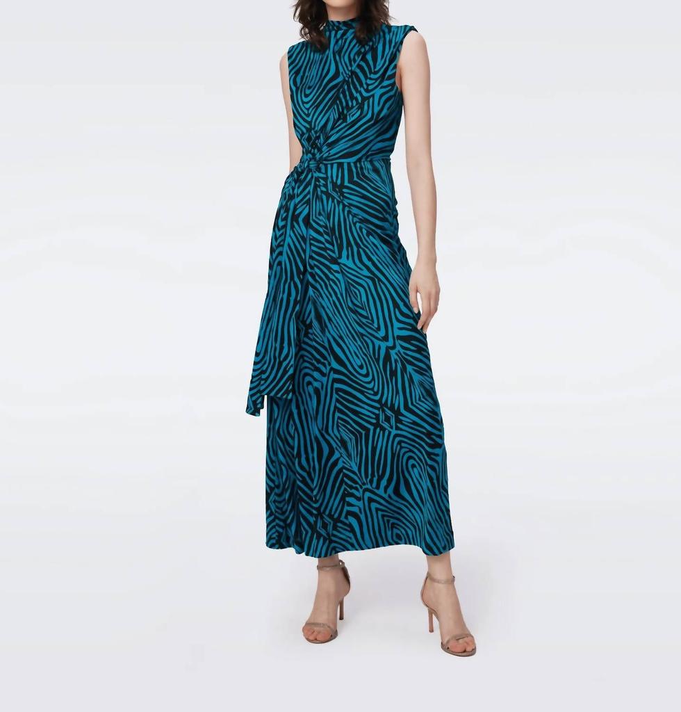 Diane von Furstenberg Geri Dress In Blue Zebra