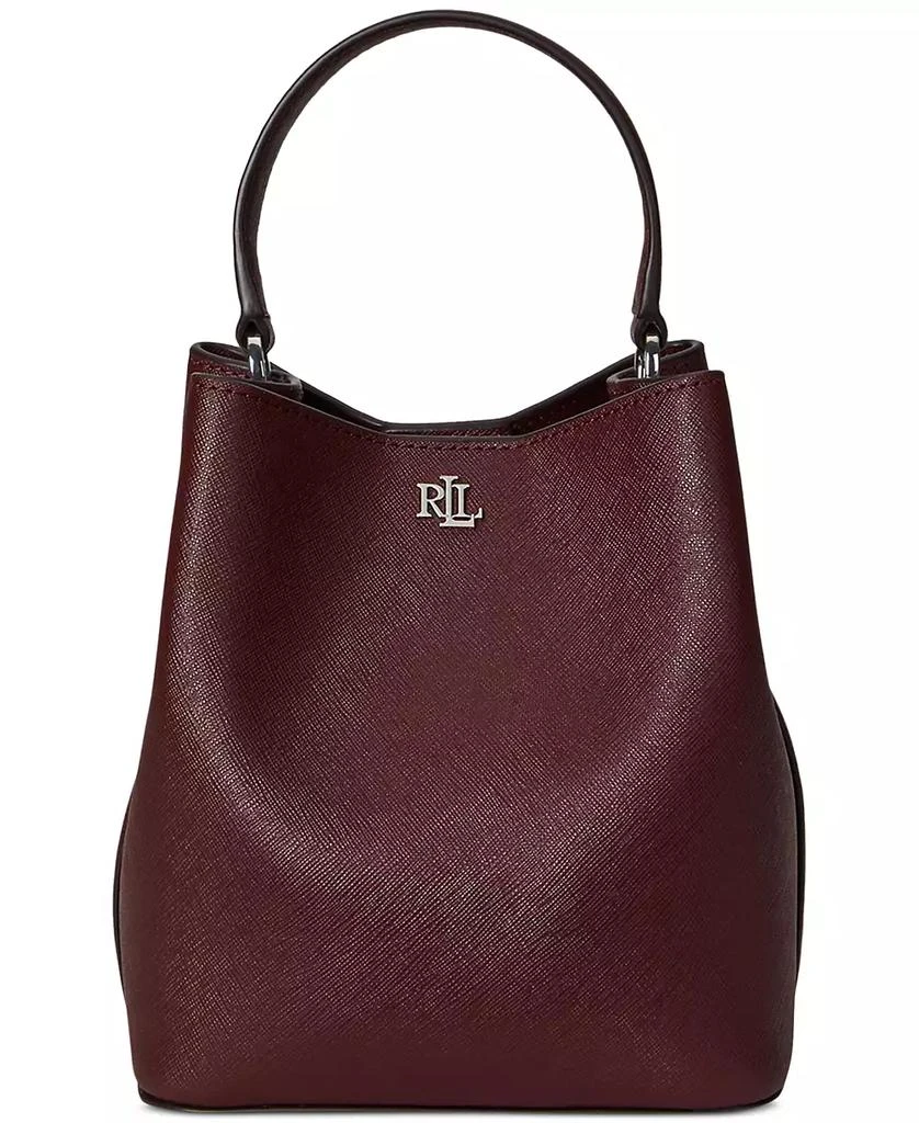 Ralph Lauren Crosshatch Leather Small Reese Bucket Bag