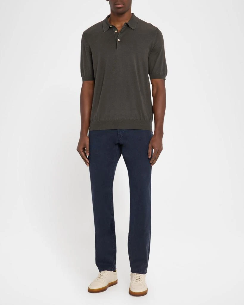 BOGLIOLI Men's Garment-Washed Cotton Polo Shirt 2