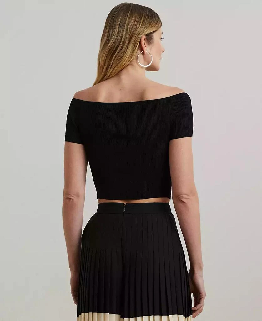 Ralph Lauren Women's Off-the-Shoulder Cropped Sweater 2