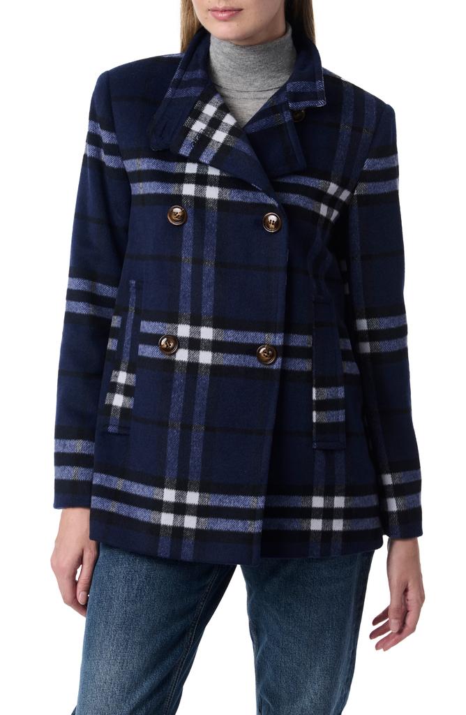 Bernardo Plaid Swing Coat
