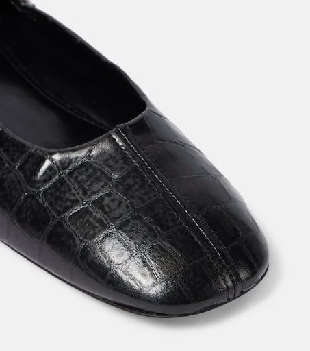 Dries Van Noten Croc-effect leather ballet flats 5