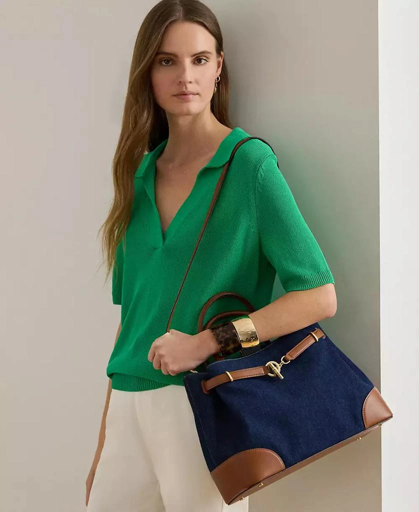 Ralph Lauren Large Blaike Denim Satchel Bag 3