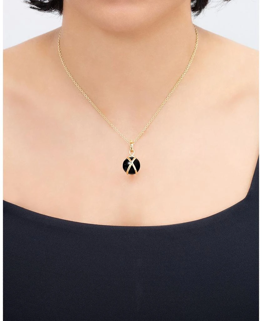 L. Klein 18K Yellow Gold Prisma Black Agate Medium Pendant Necklace, 16-18" 2