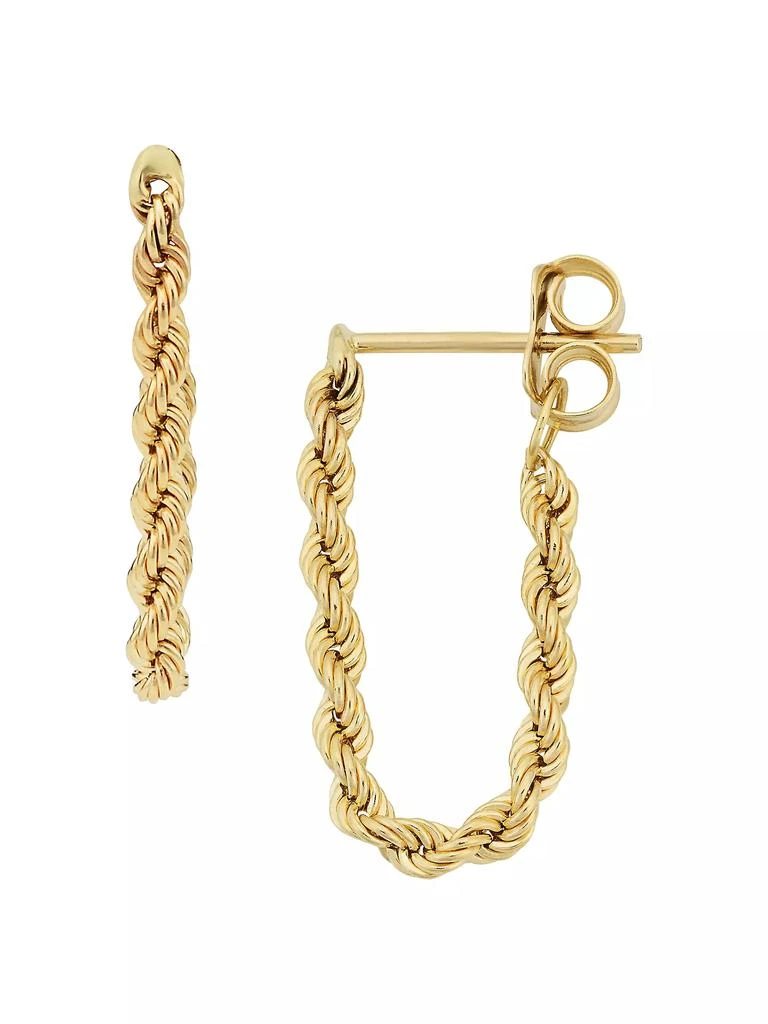 Oradina 14K Yellow Gold Roman Rope Drop Earrings 1
