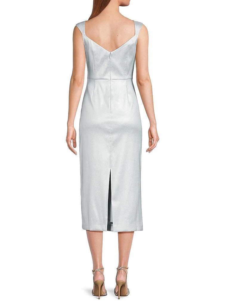 aidan mattox satin midi dress Aidan Mattox womens Crepe Back Satin Midi Dress, 4, Blue