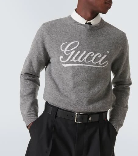 Gucci Logo intarsia wool sweater 5