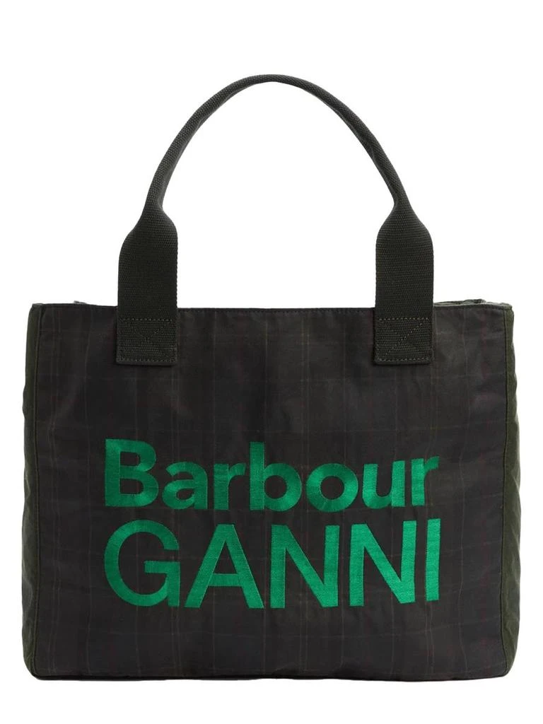 Barbour X Ganni Waxed Cotton Tote Bag 1