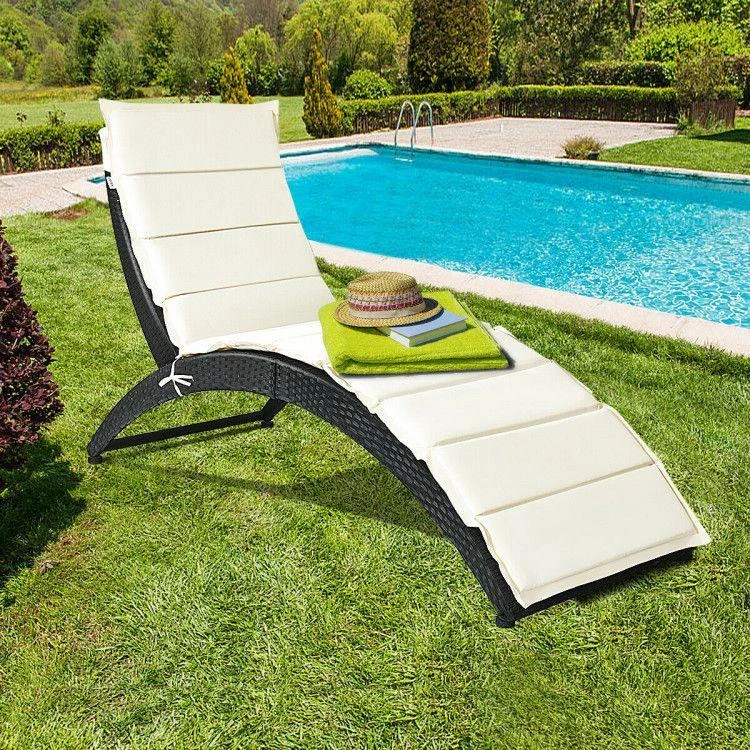 PROXXI Foldable Patio Lounge Chair with Cushion for Backyard 2