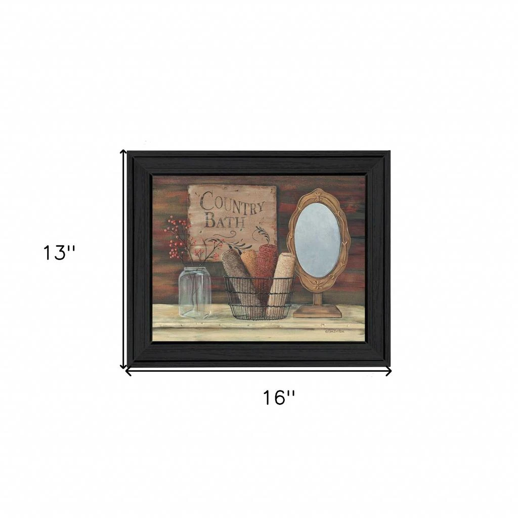 Hivvago Country Bath 3 Black Framed Print Bathroom Wall Art 5